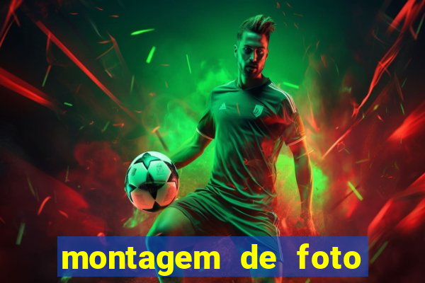 montagem de foto com camisa de time de futebol